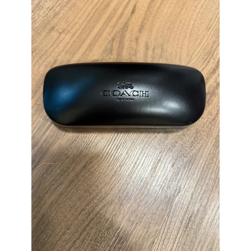Coach New York Black Hard Sunglasses Eyeglasses Case with Cleaning Cloth